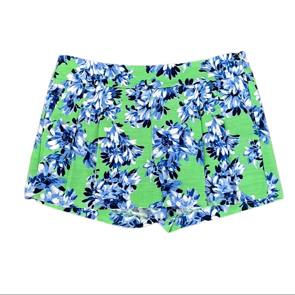 J. Crew Factory Blue Green Floral Print Shorts